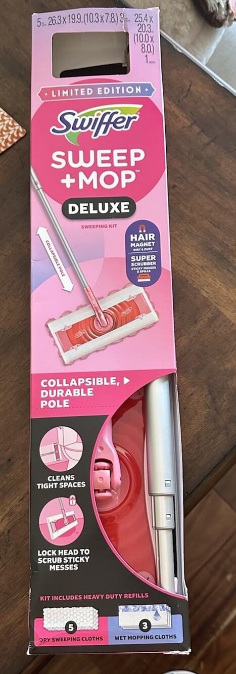 Swifter Wicked PINK Glenda Sweep & Mop Deluxe 2-in1 Kit Limited Edition HTF